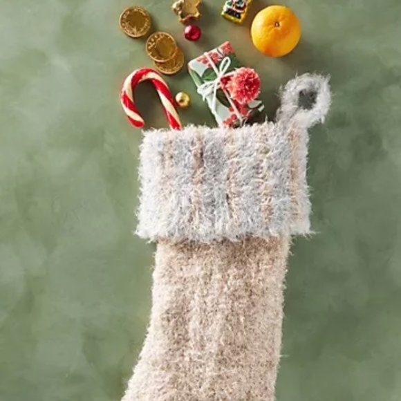 NWT Anthropologie Lorelle Metallic Christmas Stocking - Picture 2 of 3